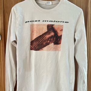 XS Post Malone BOLT Cream Long Sleeve T Shirt